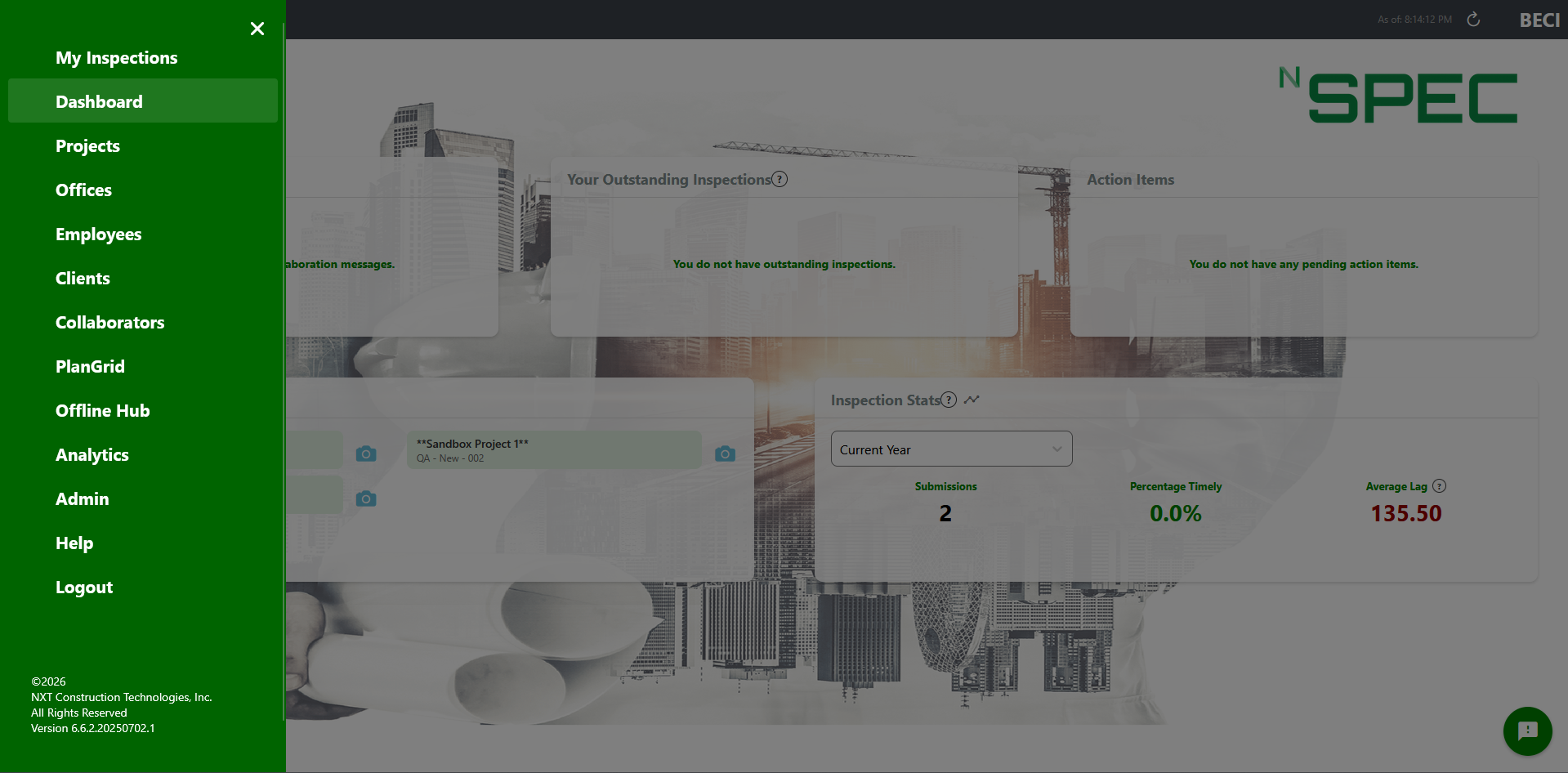 Open sidebar showing navigation items